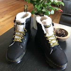 DOC MARTENS faux fur combat boots - NWT - size 6